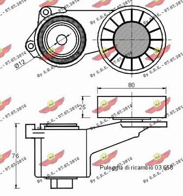 Belt Tensioner, V-ribbed belt