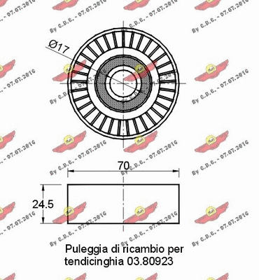 Deflection/Guide Pulley, V-ribbed belt