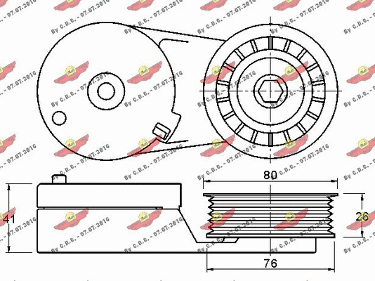 Belt Tensioner, V-ribbed belt
