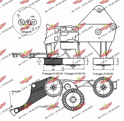 Belt Tensioner, V-ribbed belt
