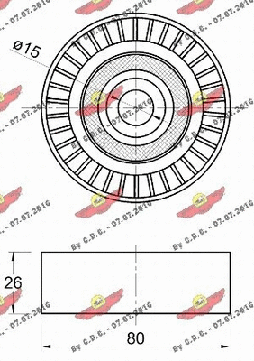 Deflection/Guide Pulley, V-ribbed belt
