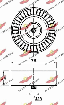 Deflection/Guide Pulley, V-ribbed belt