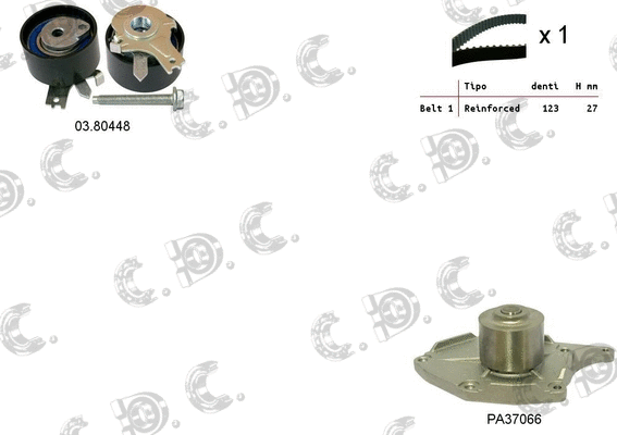 Water Pump & Timing Belt Kit (04.5052PA2)
