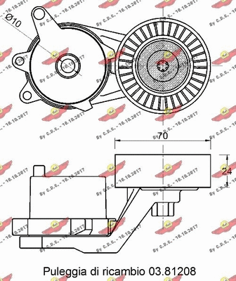 Tensioner Pulley, V-ribbed belt