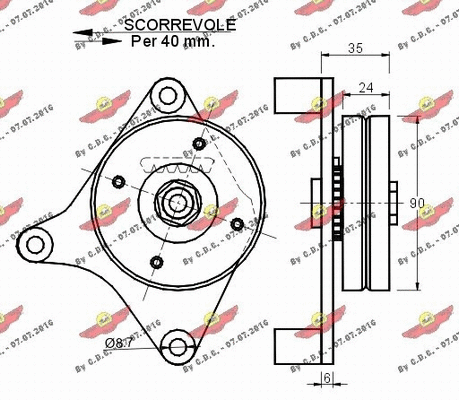 Belt Tensioner, V-ribbed belt