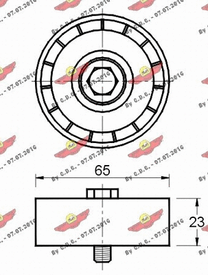 Deflection/Guide Pulley, V-ribbed belt