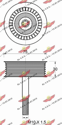 Deflection/Guide Pulley, V-ribbed belt