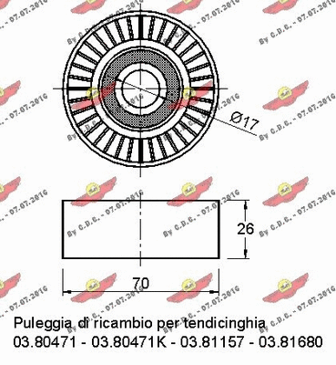 Deflection/Guide Pulley, V-ribbed belt