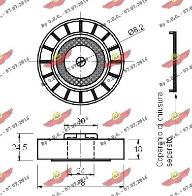 Deflection/Guide Pulley, V-ribbed belt