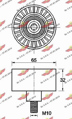 Deflection/Guide Pulley, V-ribbed belt