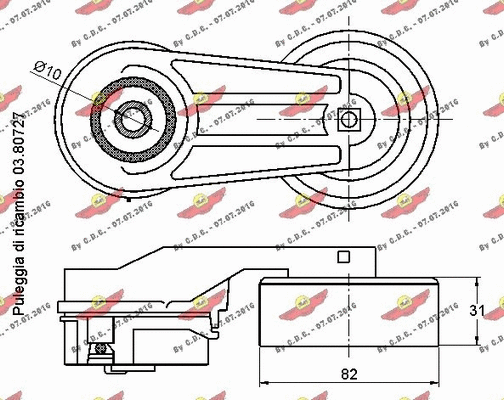 Belt Tensioner, V-ribbed belt