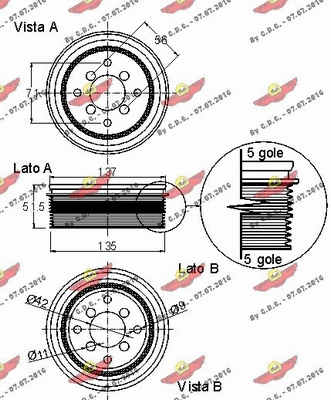 Belt Pulley, crankshaft