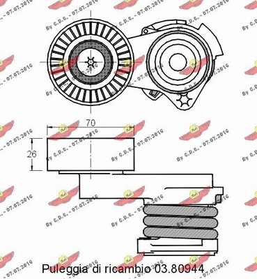 Belt Tensioner, V-ribbed belt