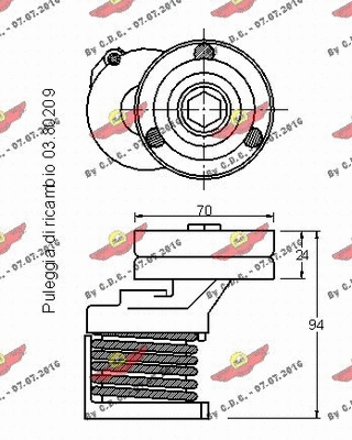 Belt Tensioner, V-ribbed belt