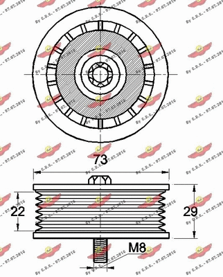 Deflection/Guide Pulley, V-ribbed belt
