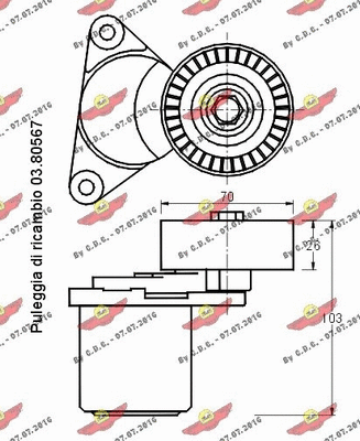 Belt Tensioner, V-ribbed belt