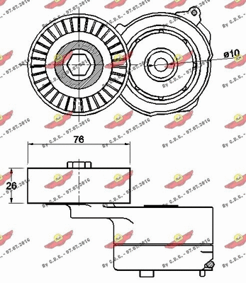Belt Tensioner, V-ribbed belt