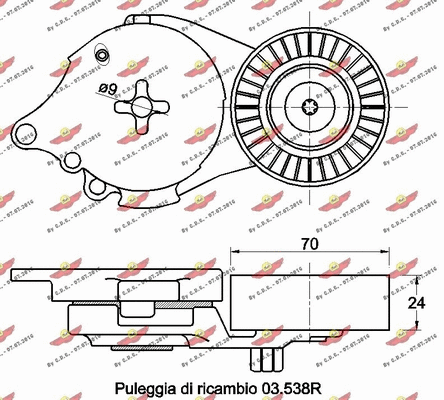 Belt Tensioner, V-ribbed belt