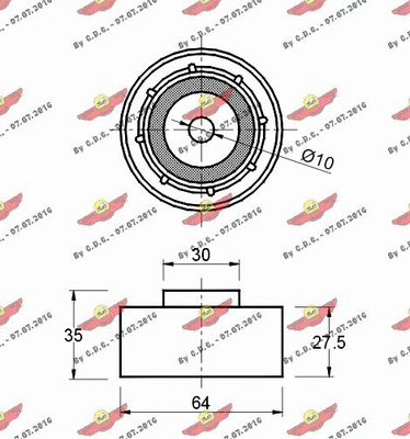 Deflection/Guide Pulley, timing belt