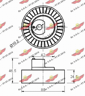 Deflection/Guide Pulley, V-ribbed belt
