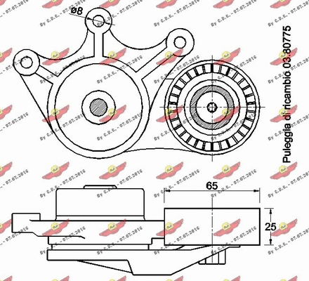 Belt Tensioner, V-ribbed belt