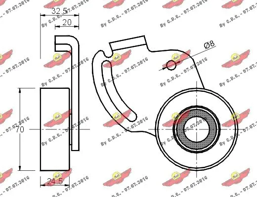 Belt Tensioner, V-ribbed belt