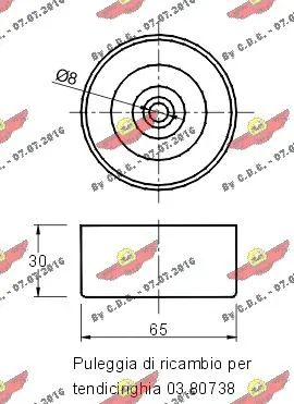 Deflection/Guide Pulley, V-ribbed belt