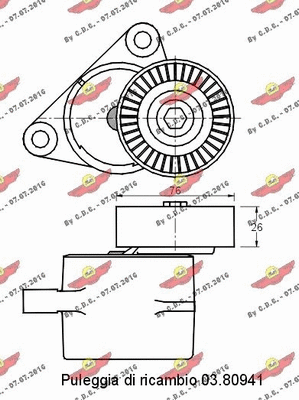 Belt Tensioner, V-ribbed belt