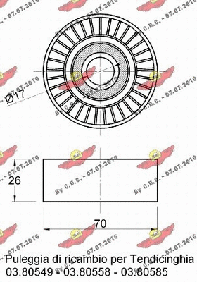 Deflection/Guide Pulley, V-ribbed belt