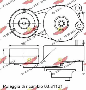 Belt Tensioner, V-ribbed belt