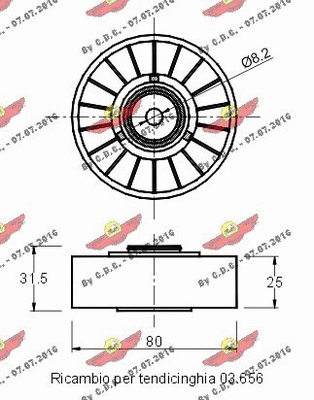 Deflection/Guide Pulley, V-ribbed belt