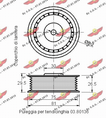 Deflection/Guide Pulley, V-ribbed belt