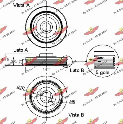 Belt Pulley, crankshaft
