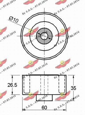 Deflection/Guide Pulley, V-ribbed belt