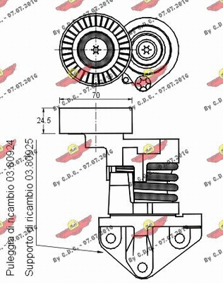 Belt Tensioner, V-ribbed belt