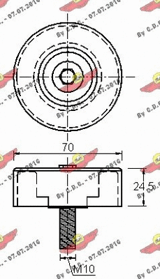 Deflection/Guide Pulley, V-ribbed belt