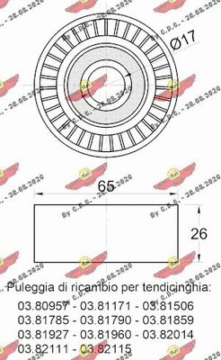 Deflection/Guide Pulley, V-ribbed belt