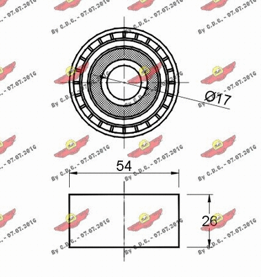 Deflection/Guide Pulley, V-ribbed belt