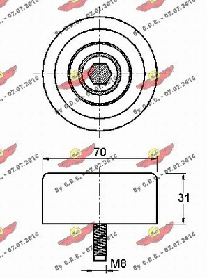 Deflection/Guide Pulley, V-ribbed belt