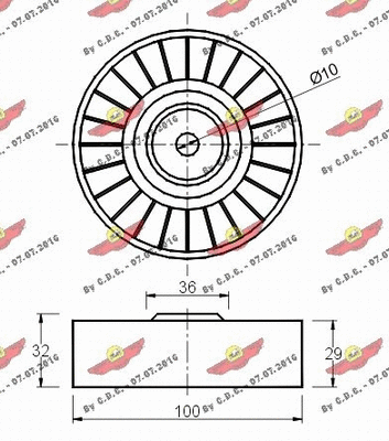 Deflection/Guide Pulley, V-ribbed belt
