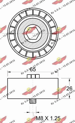 Deflection/Guide Pulley, V-ribbed belt
