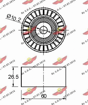 Deflection/Guide Pulley, V-ribbed belt