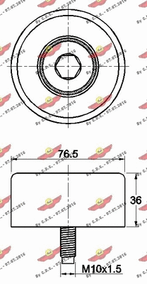 Deflection/Guide Pulley, V-ribbed belt