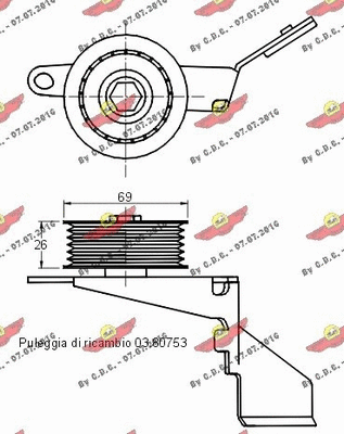 Belt Tensioner, V-ribbed belt