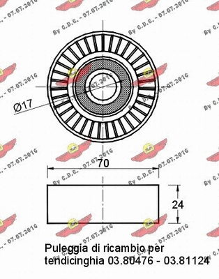 Deflection/Guide Pulley, V-ribbed belt