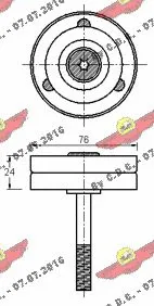 Deflection/Guide Pulley, V-ribbed belt