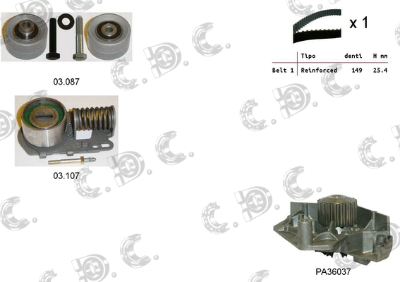 Water Pump & Timing Belt Kit (04.5227PA)