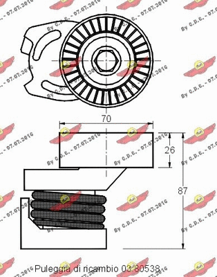 Belt Tensioner, V-ribbed belt