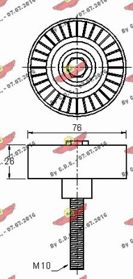 Deflection/Guide Pulley, V-ribbed belt