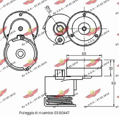 Belt Tensioner, V-ribbed belt